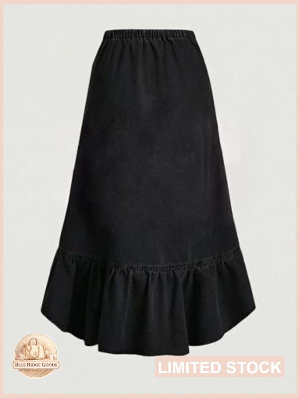Asymmetrical Long Jean Skirt Y2K Ruffle Denim Maxi Tiered Layered Going Out - Picture 2 of 4